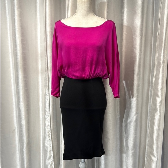 Alice and Olivia Pink and Black Dress Size 6 - Picture 1 of 7